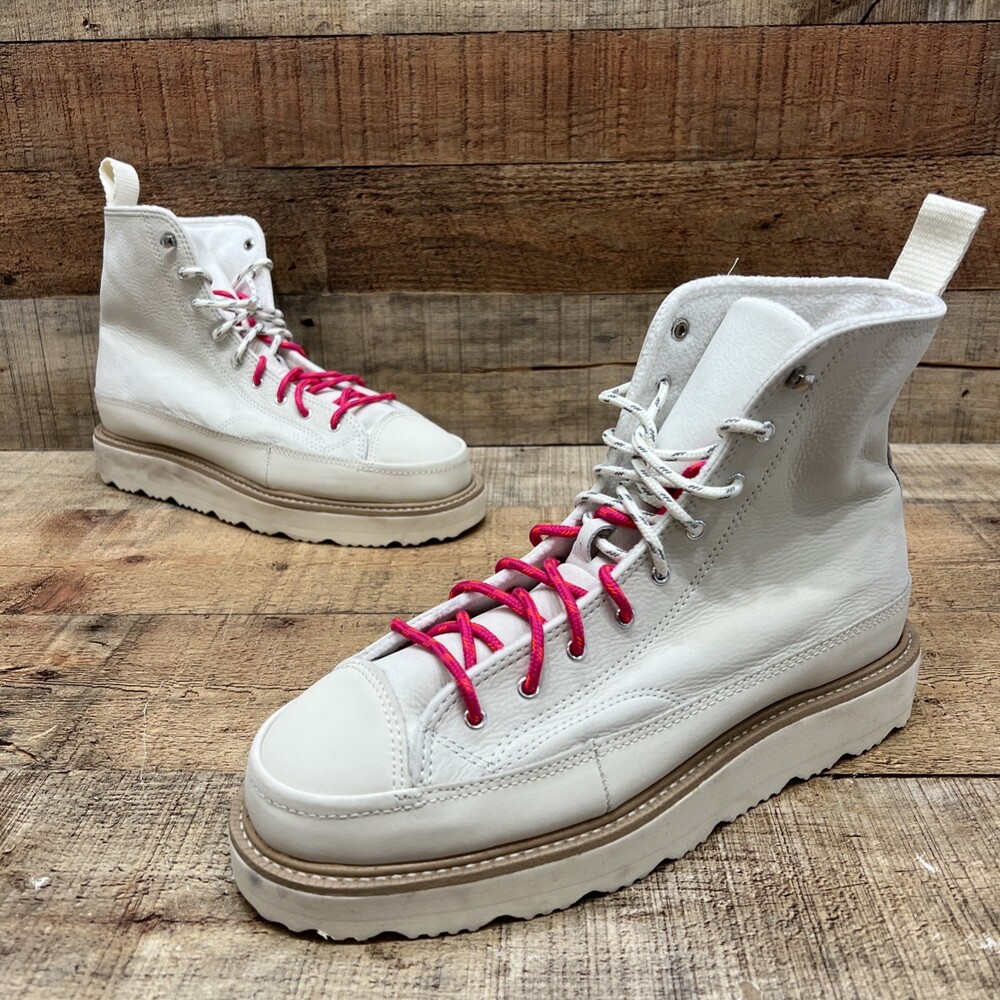 Converse Crafted All Star Chuck Taylor Women’s Cream Leather Boots Size 10 NICE!